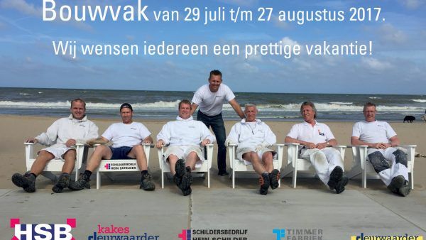 Bouwvaksluiting tot maandag 28 augustus