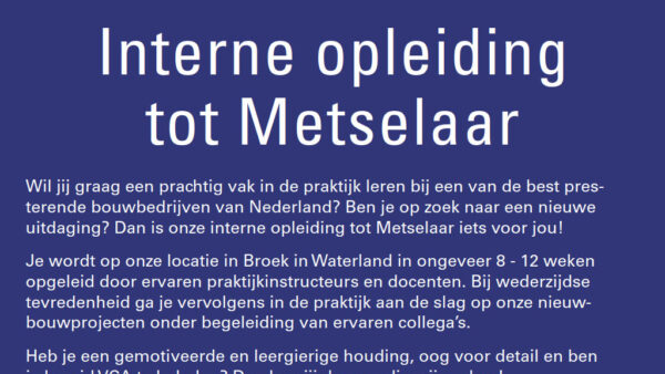 Binnenkort start interne opleiding tot metselaar