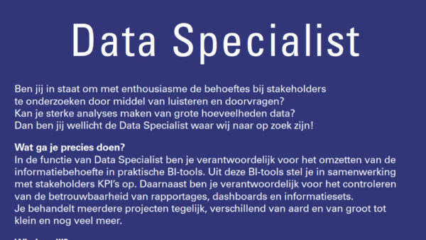 Vacature Data Specialist bij HSB